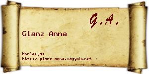 Glanz Anna névjegykártya